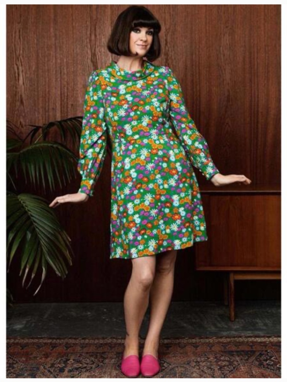 Dawn O'Porter x Joanie 'Daiquiri' Retro Floral Print Dress Size 14